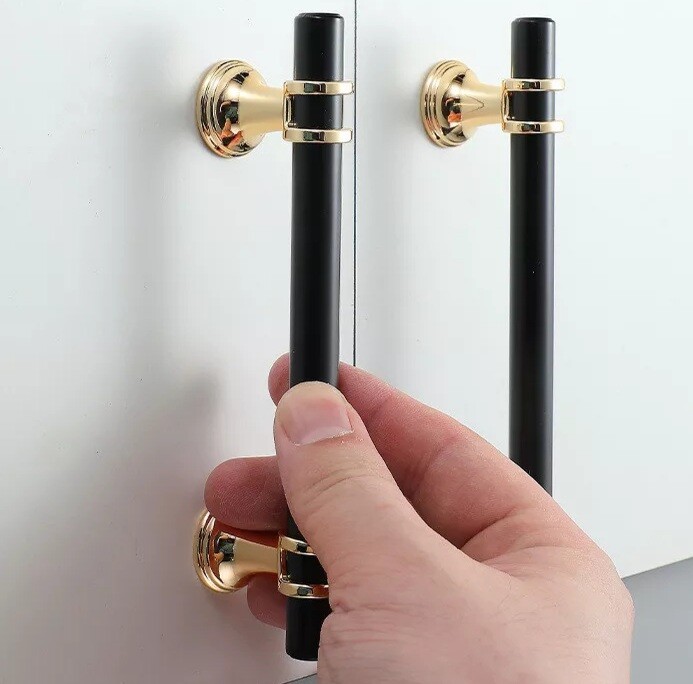 Chrome Cabinet Door Black Silver Gold Handle Kit T Bar Drawer Pull Kitchen