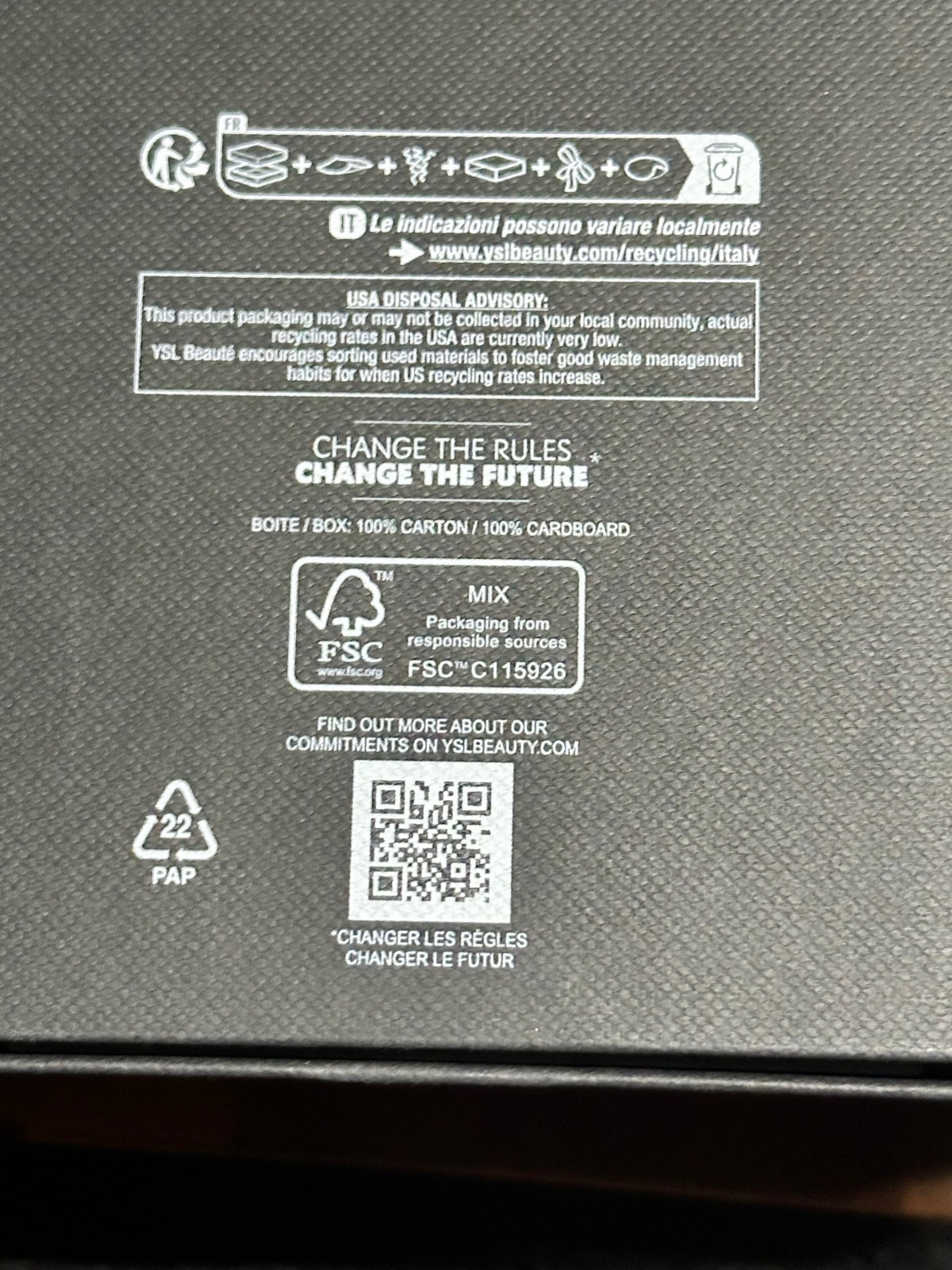 NEW - YSL Saint Laurent - Empty Gift Box - 7" x 4" x 4.5" - Black