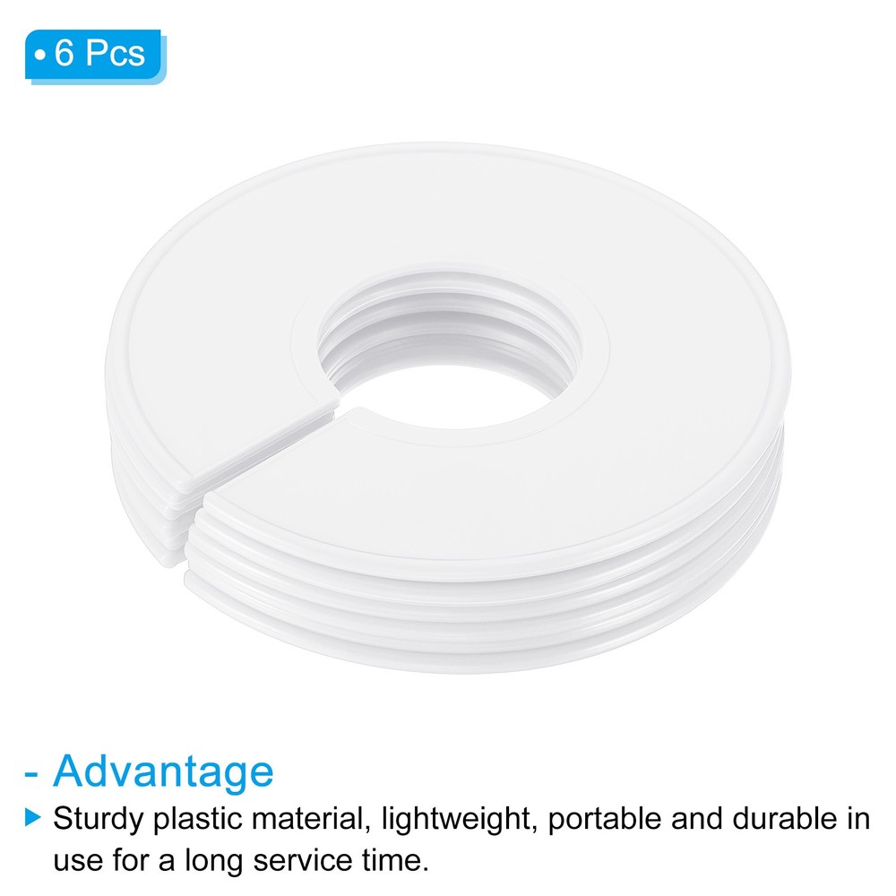 Clothes dividers, 6 pcs labels round sorting separator for wardrobe, white
