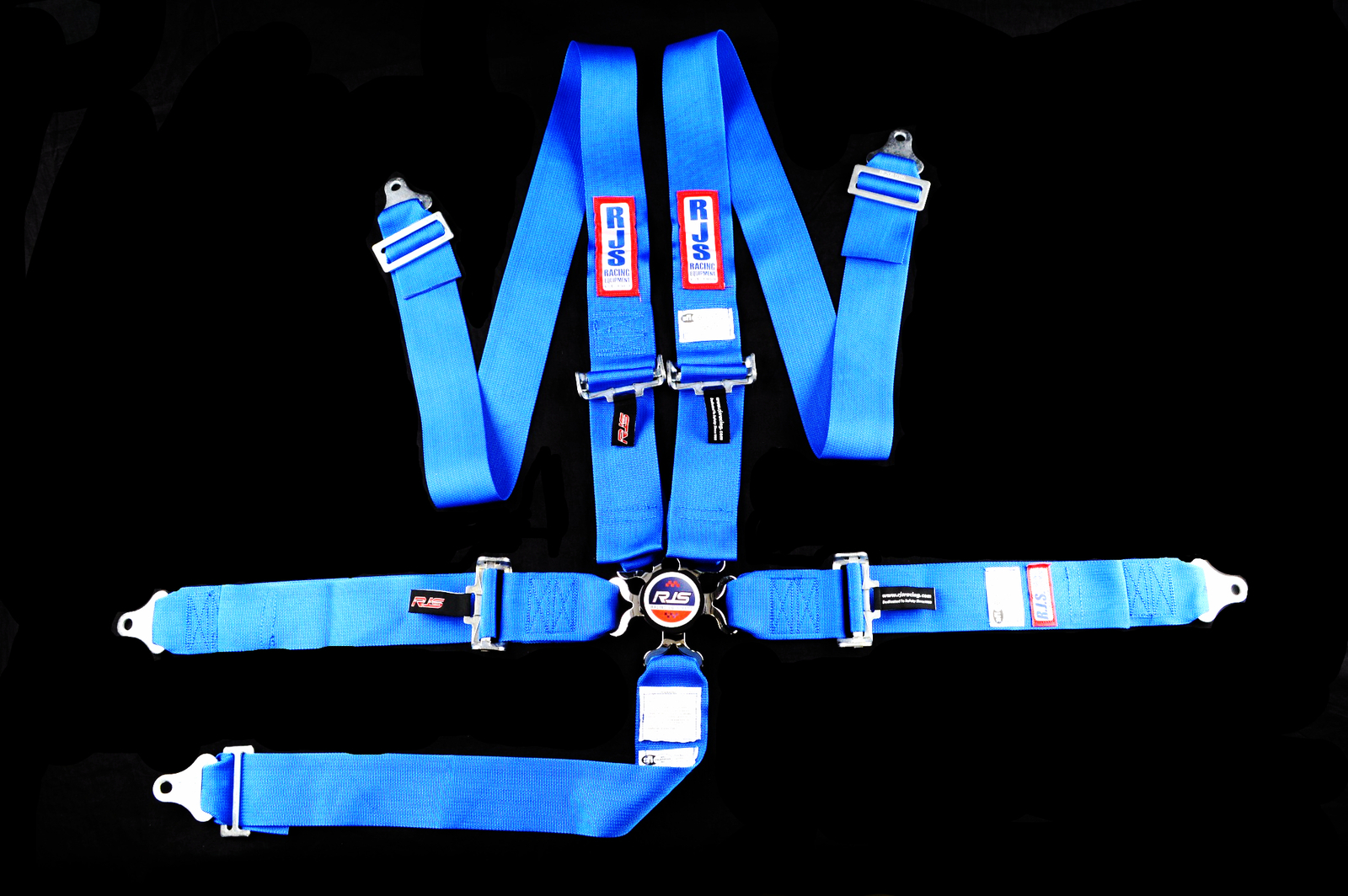 RJS RACING SFI 16.1 CAM LOCK 5 POINT SEAT BELT HARNESS FLOOR MOUNT BLUE 1034903