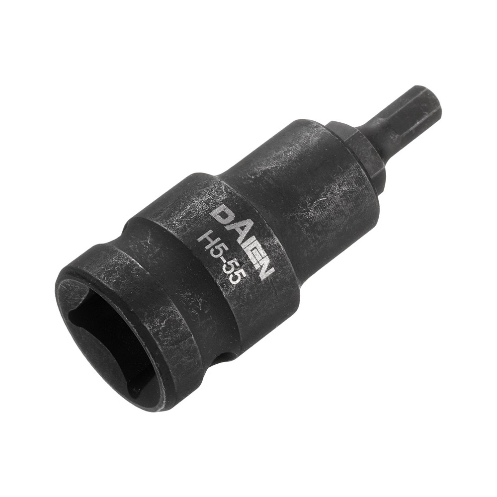 H5 Hex Bit Socket 55mm Length 1/2" Square Metric Impact Bit, Black
