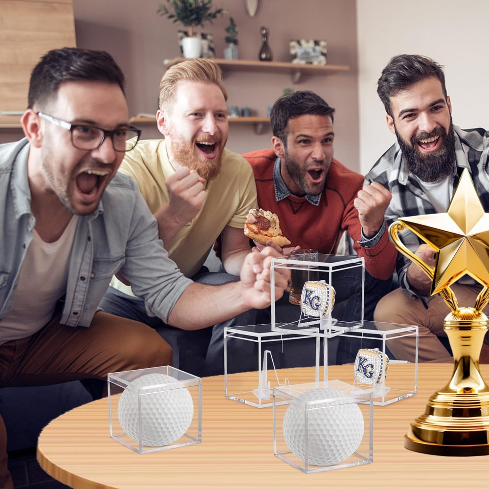 12 Pack Championship Ring Display Case Clear Acrylic 12 Pack, 12