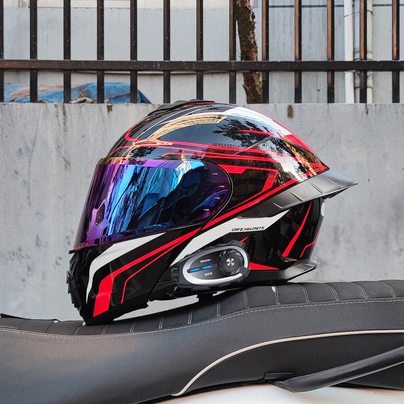 DOT Approved Modular Motorcycle Bluetooth Intercom Helmet Built-in Camera System