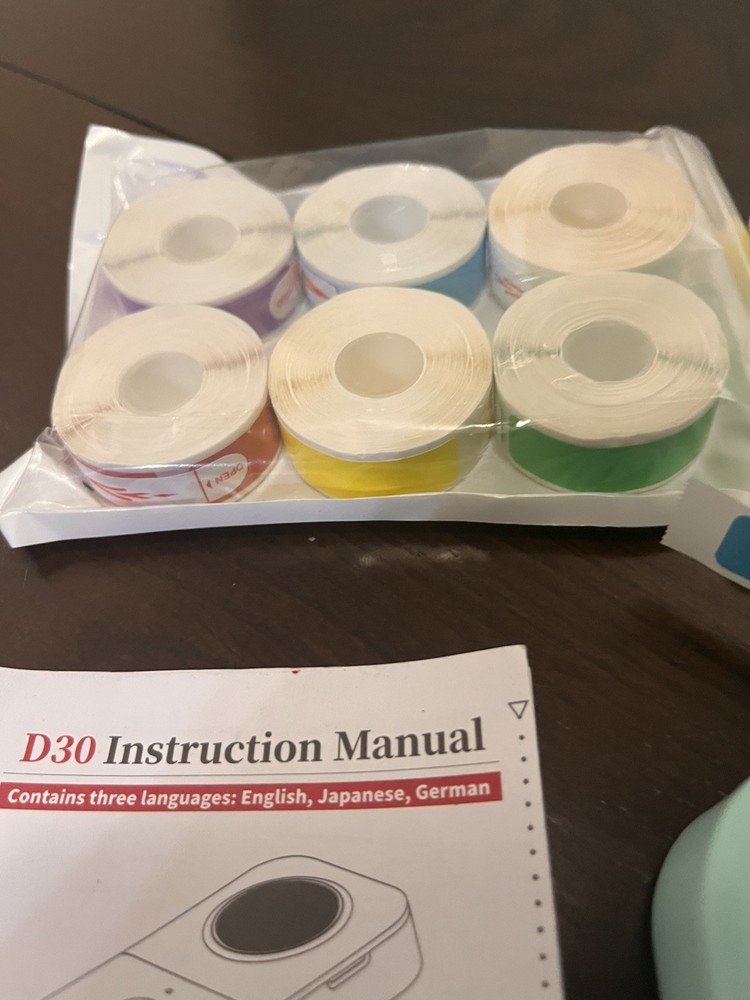 Phomemo D30 Smart Mini Label Maker Machine Portable Bluetooth - 12 Rolls Labels.