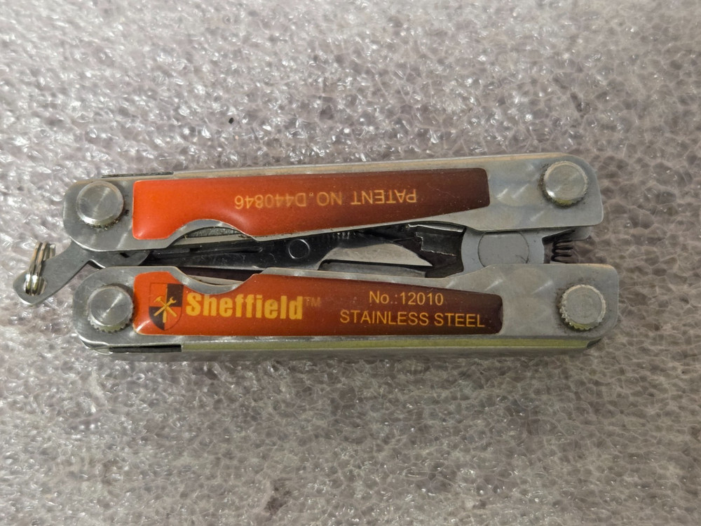 SHEFFIELD MULTI TOOL - PLIERS, SCREWDRIVER, SCISSORS, KNIFE & FILE - ORANGE