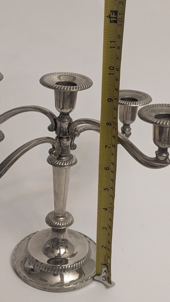 Vintage Silver Plate Adjustable Five Arm Candelabra