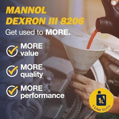 DEXRON 3 Automatic Plus Transmission Fluid for Smoother Shifting, Longer 1L