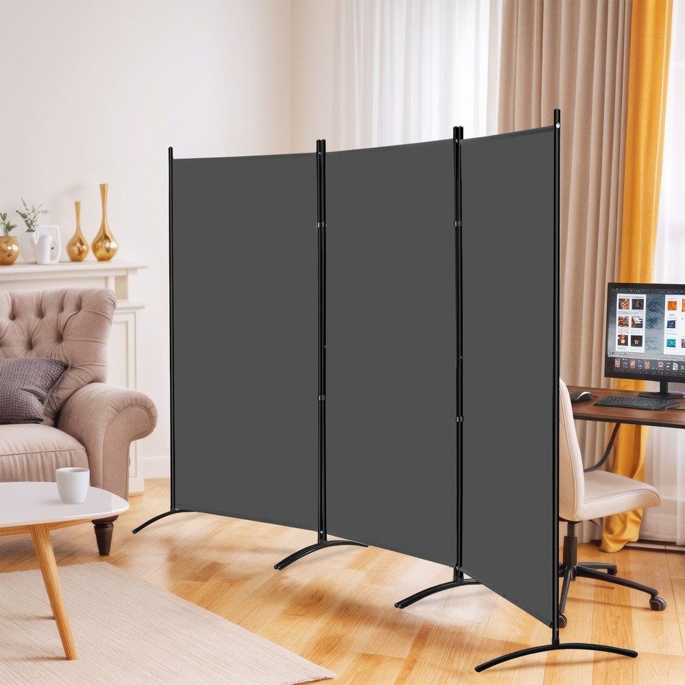 3 Panel Partition Room Divider Screen Portable Fabric Panel Indoor Folding Room