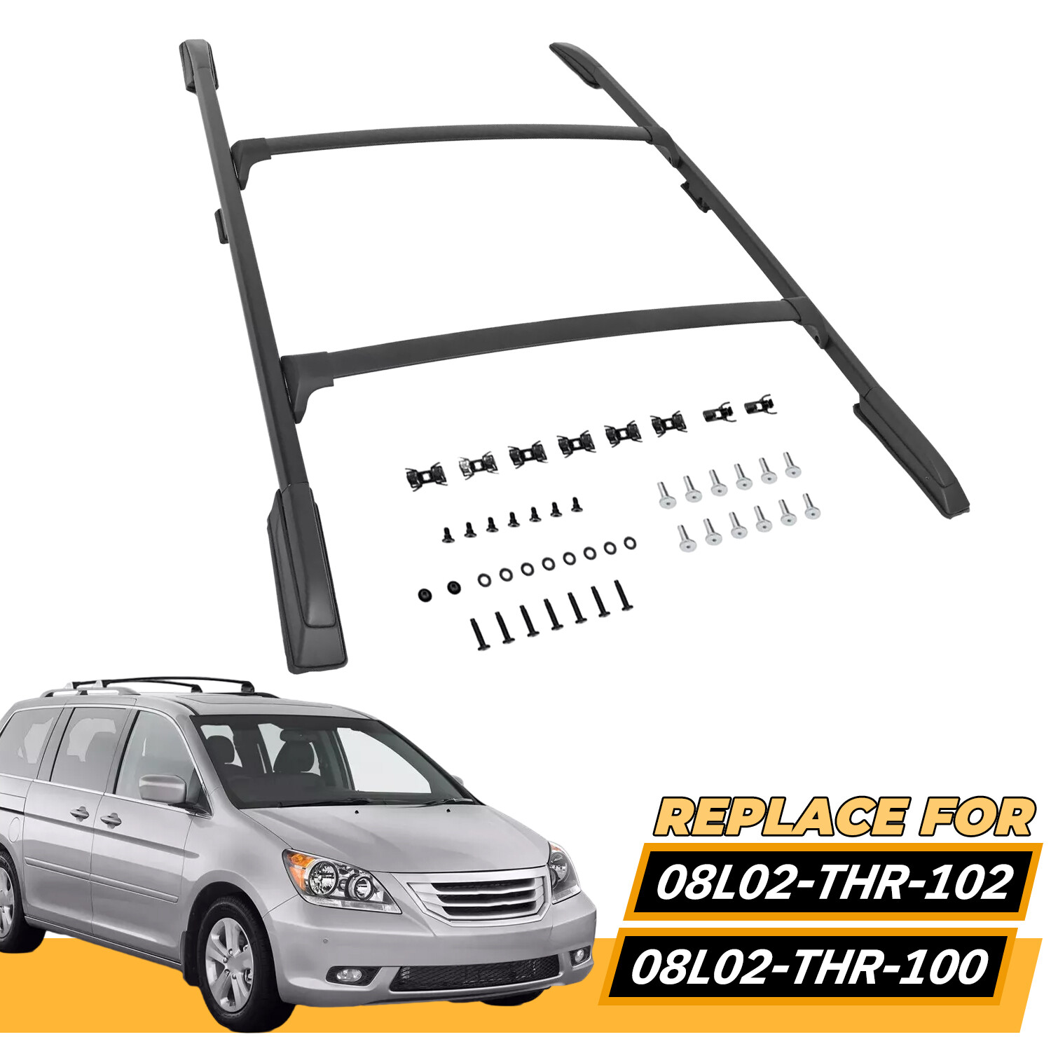 Roof Rack Cross Bar + Roof Side Rail For Honda Odyssey 2018-2025 Luggage Carrier