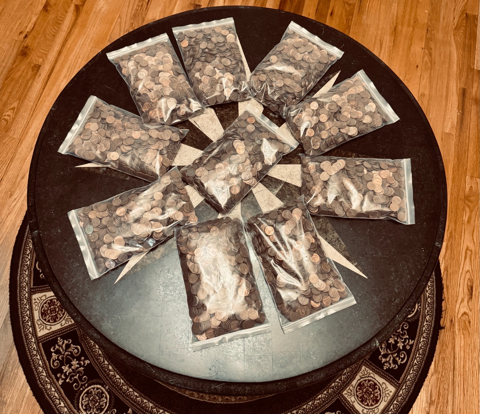 1,000 Pre-1982  Copper Pennies, 95% Copper, 6.86 POUNDS,  Unsorted, Circulated