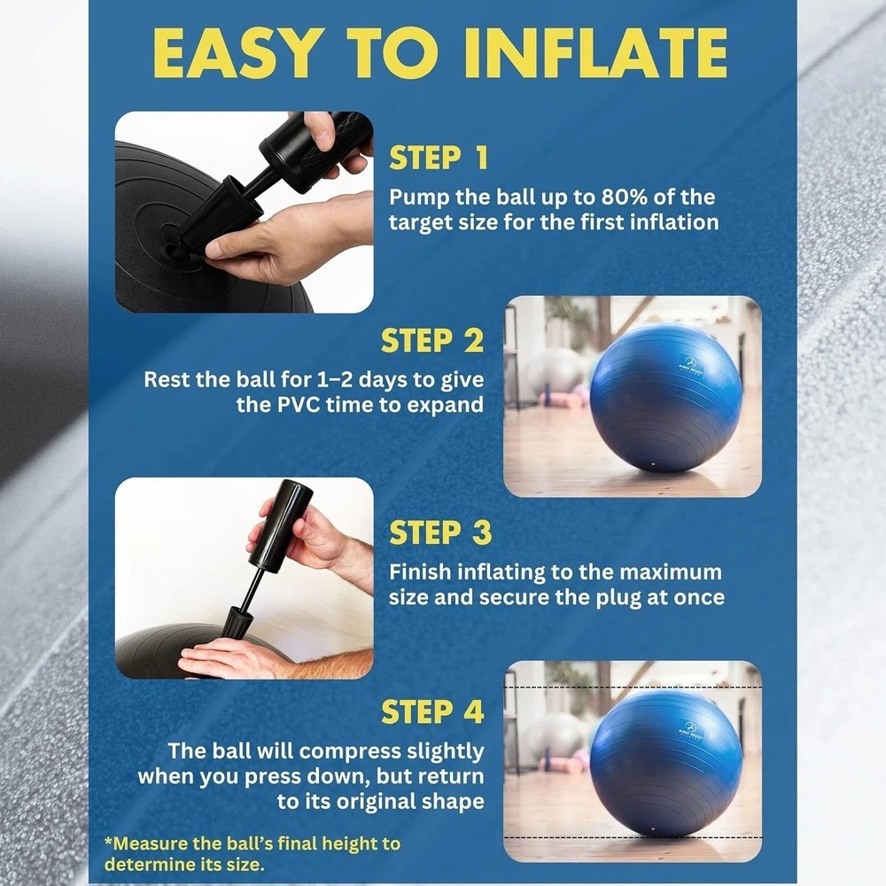 Anti Burst Exercise Ball 85cm - Blue/-