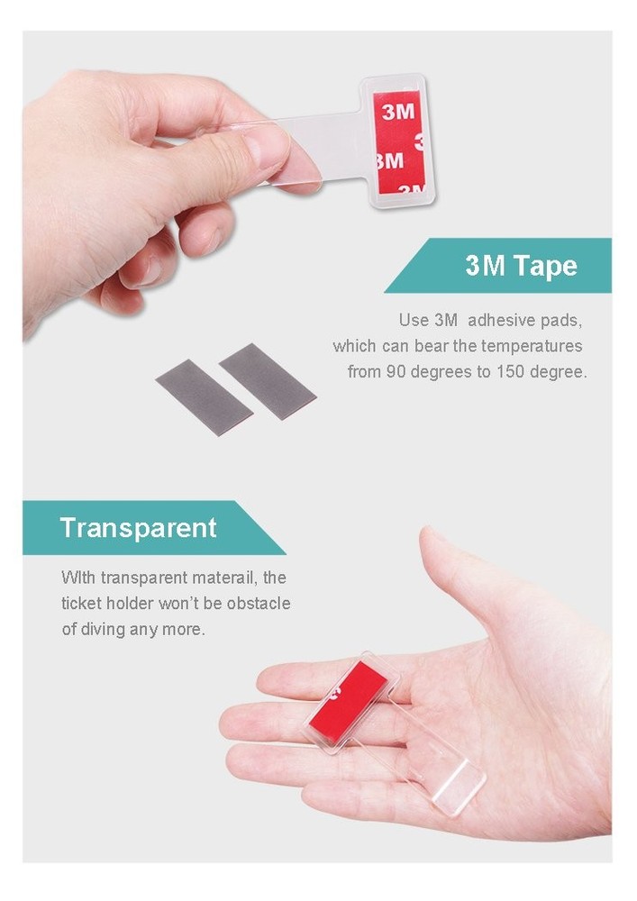 Transparent Car Windshield Parking Ticket Holder Clip 2pcs Auto Accessory