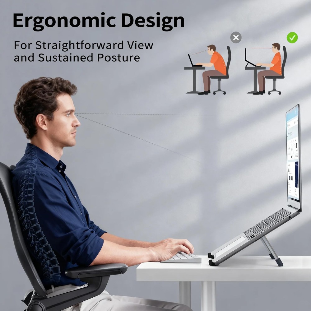 Protable Laptop Stand for Desk,Foldable Laptop Riser Holder,Ventilated Coolin...