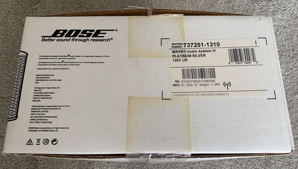 Bose Wave Music System IV | Complete In Box | Platinum Silver