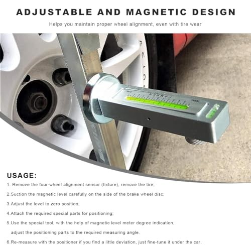 Adjustable Magnetic Gauge Tool, Camber Castor Strut Wheel Alignment White