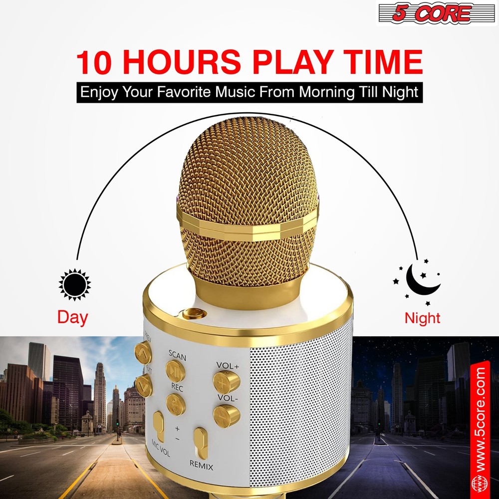5Core Wireless Karaoke Microphone Bluetooth Mic Portable Handheld Microfonos