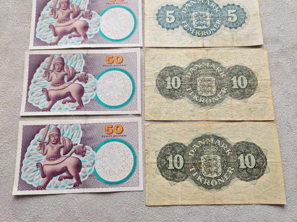 Denmark 275 Kroner Lot Banknotes