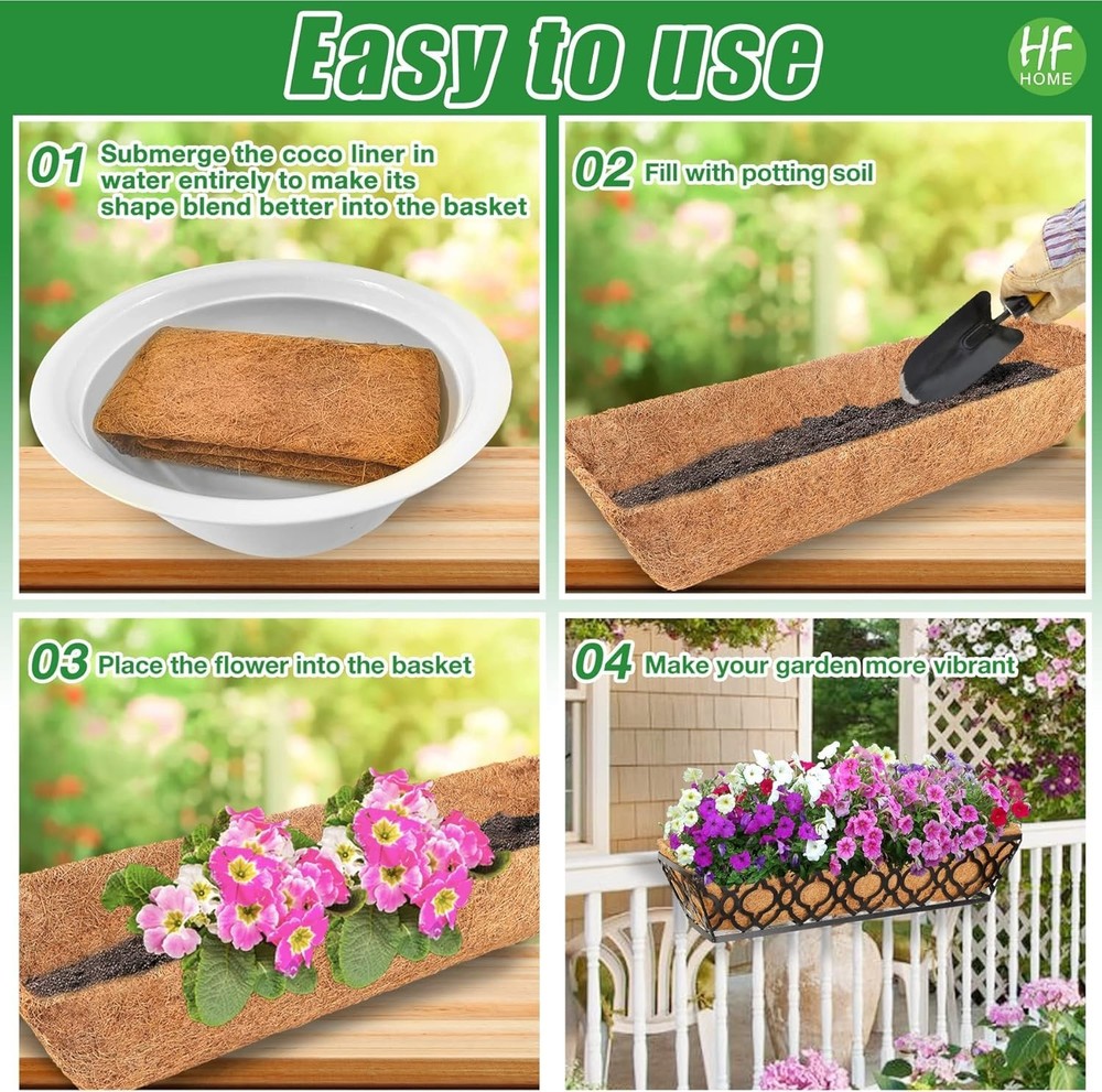 Set of 2 Window Deck Coco Liner Replacements
