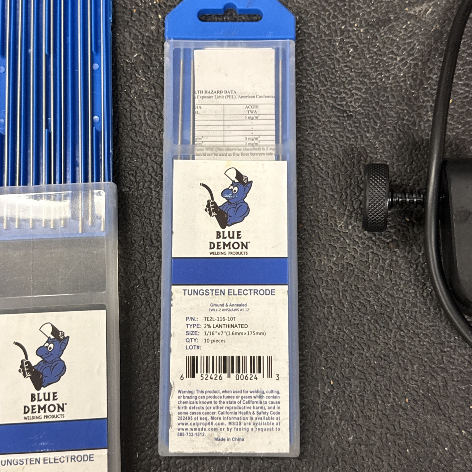 Blue Demon Tungsten Electrode TE2L-116-10T Latinate 1/16” X 7” 10 Pieces