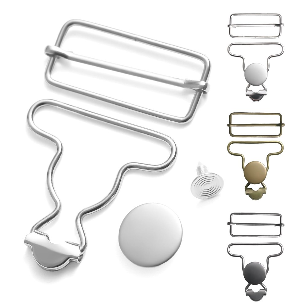 6 Sets Metal Overall Buckles Replacement Overall Clasp Replacement Suspender Cli