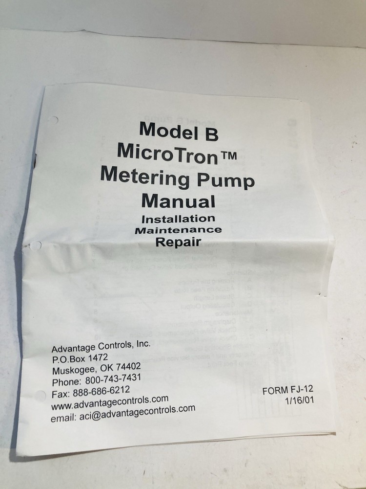 Micro Tron Metering Pump Mode B217