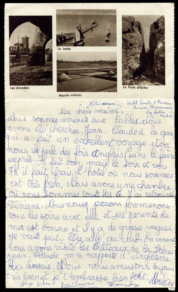 advertising leaflet letter "Les Sables d'Olonnes" Vendée