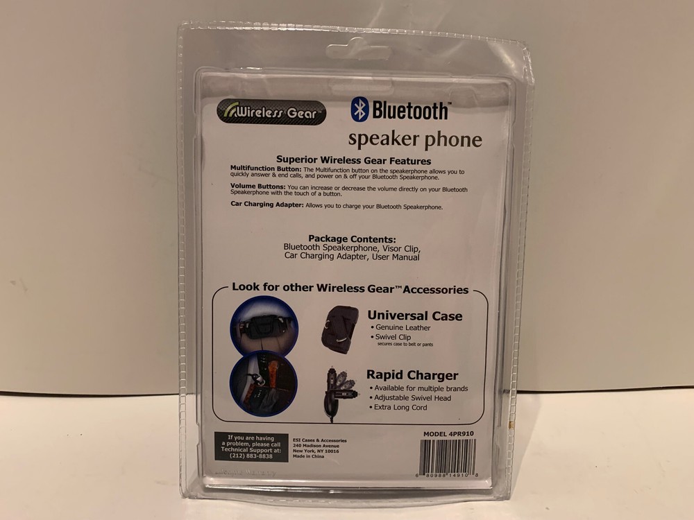 Wireless Gear Bluetooth Cell Phone Hands-Free Speaker Phone