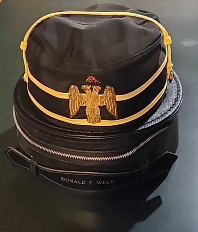 Vintage Masonic Scottish Rite Hat Cap & Box