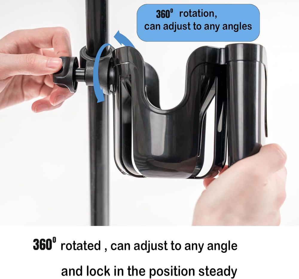 Universal Stroller & Walker Cup Holder Attachment - Fits Most Strollers, Wheelch