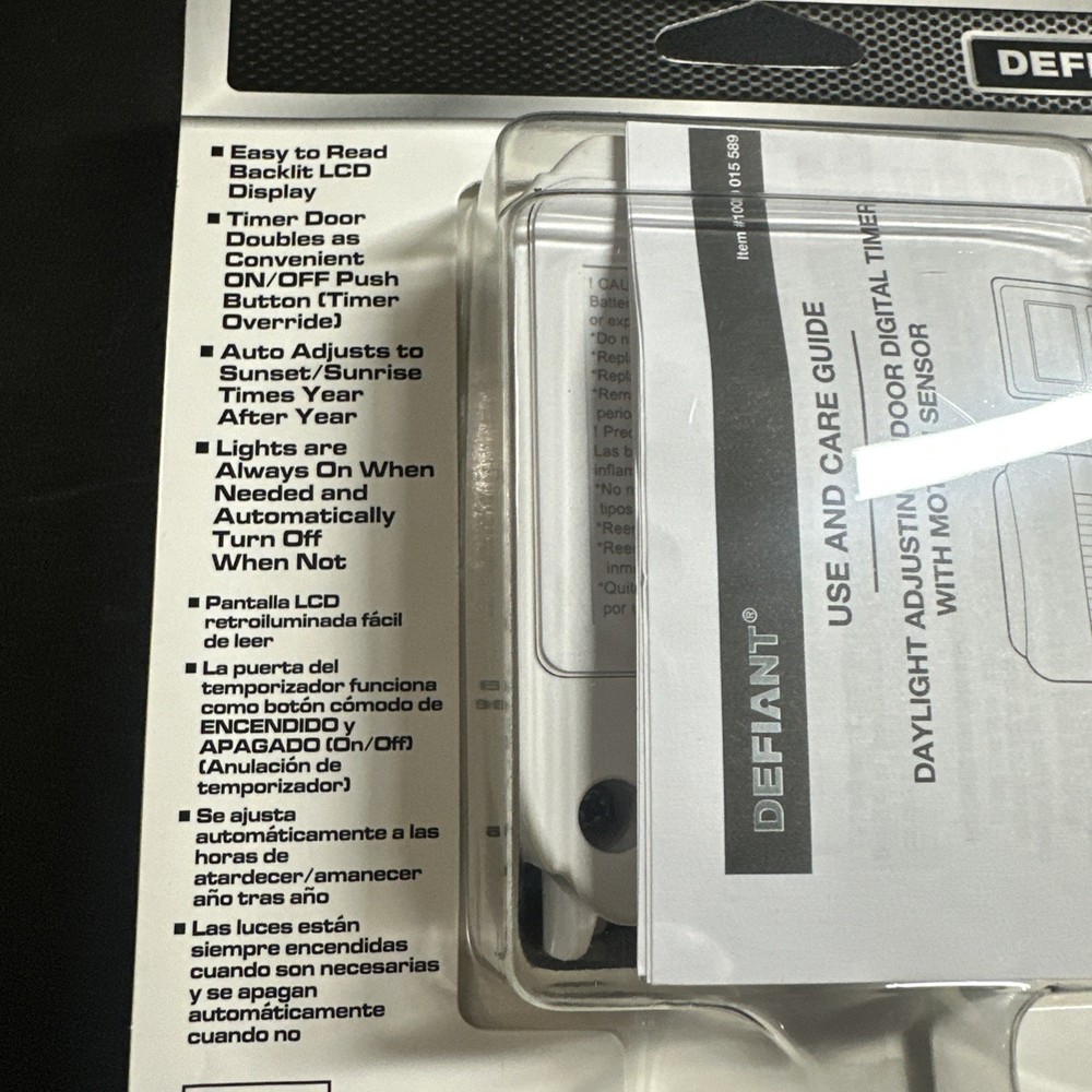 Defiant Daylight Adjusting Indoor Digital Timer with Motion Sensor