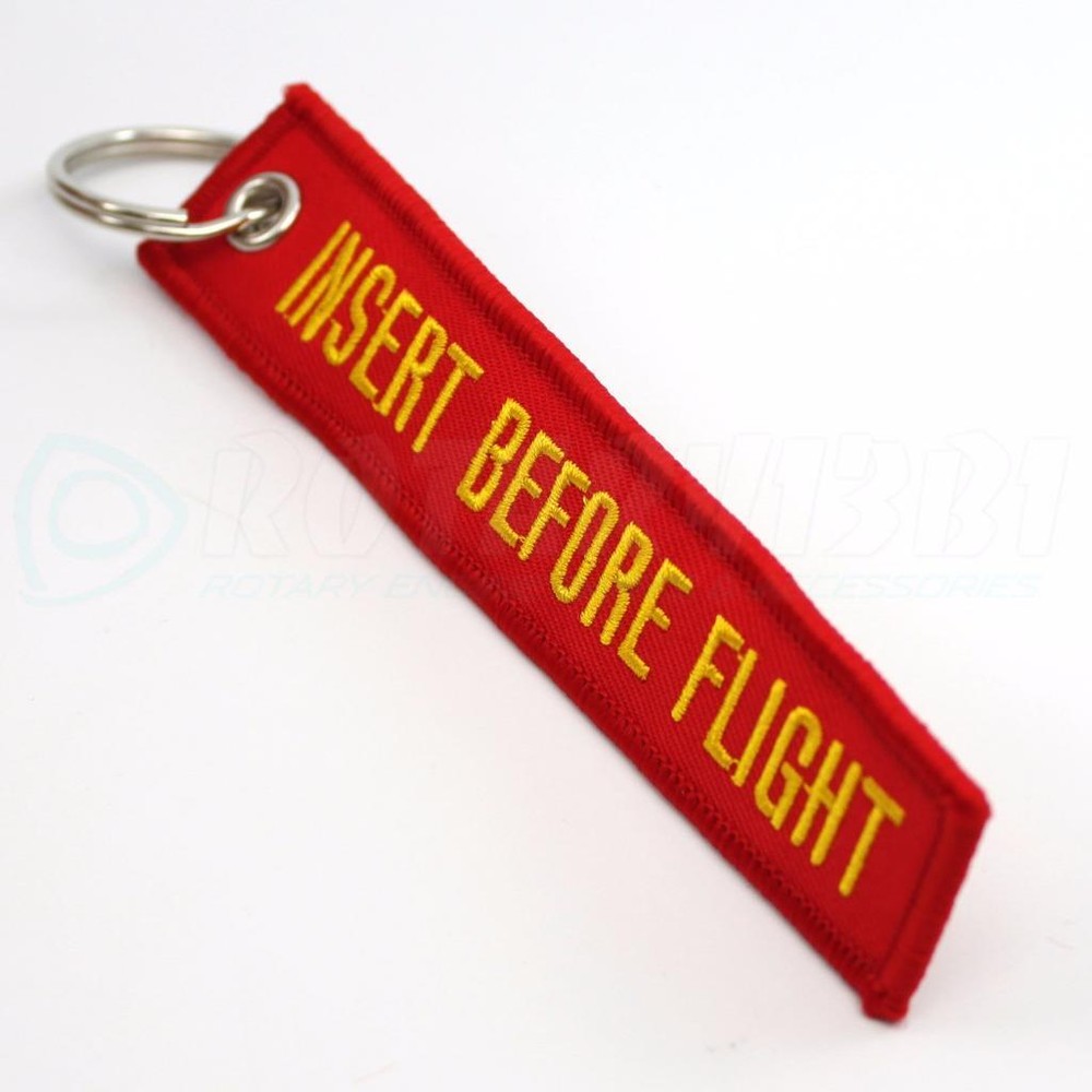 INSERT BEFORE FLIGHT QTY= 1 PC RED/yellow KEYCHAIN RING TAGS CABIN CREW