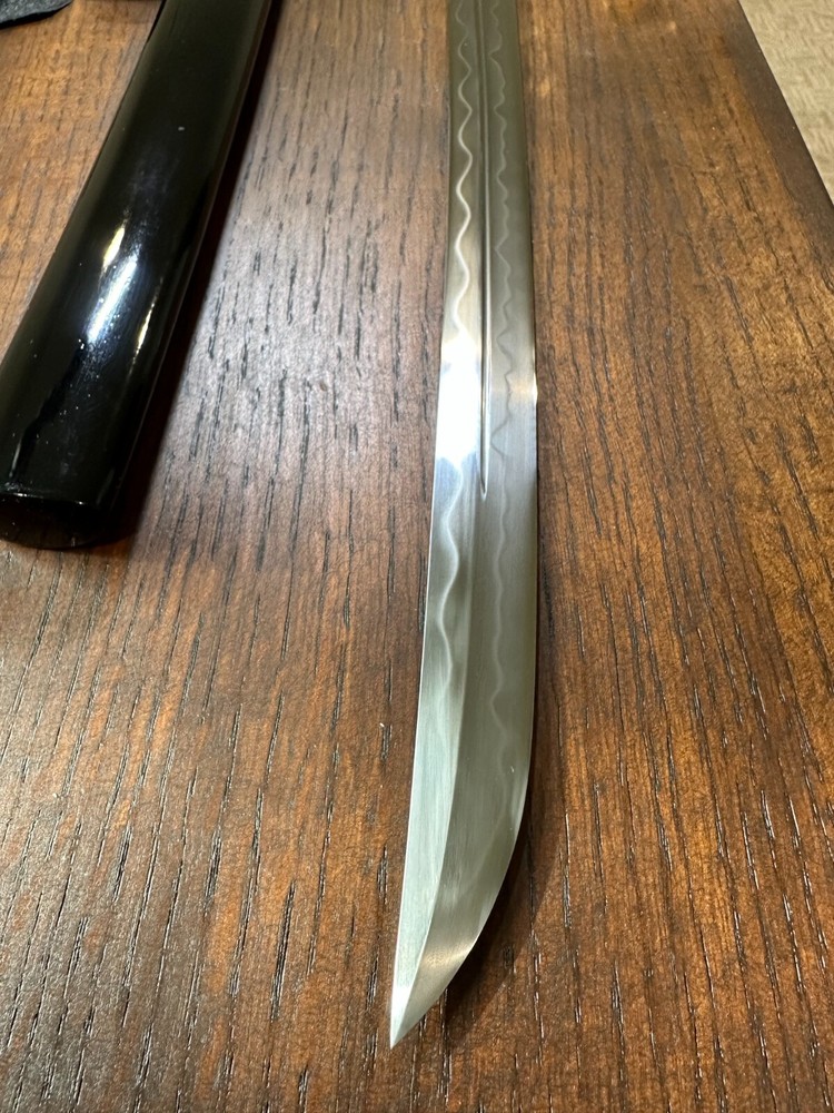 JKOO SWORD Custom made blade! Damascus folded double edge SHARP! DOUBLE HAMON!