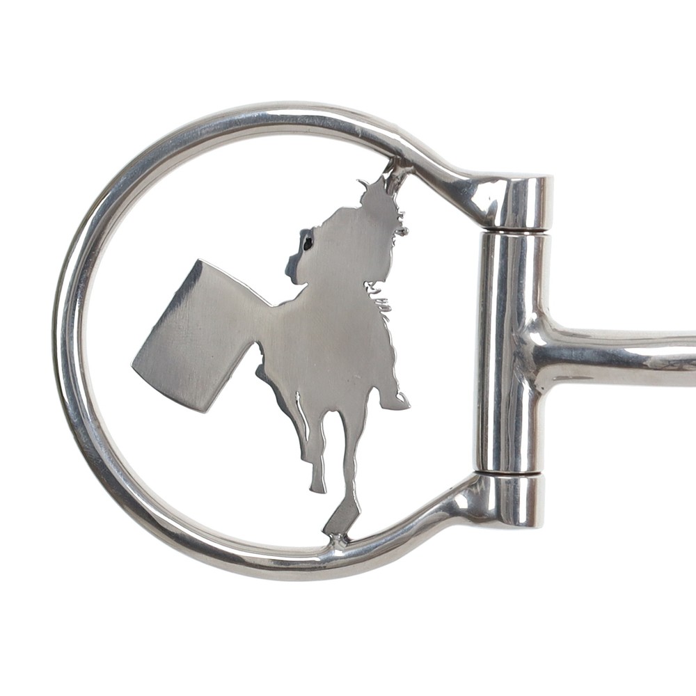 Showman Fast Turns Stainless Steel D-Ring Dogbone Snaffle Bit