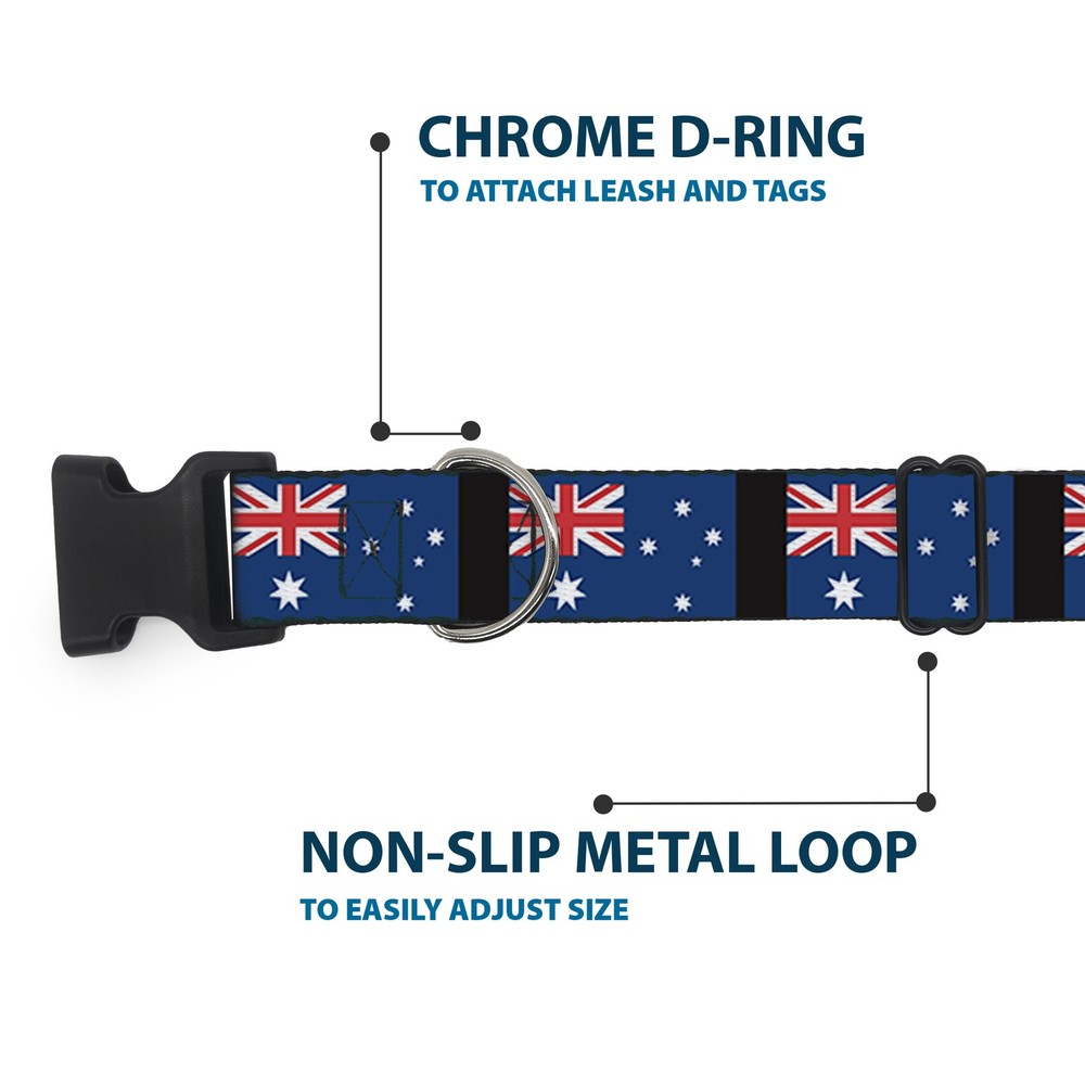 Plastic Clip Collar Australia Flags Small 9.5-13"