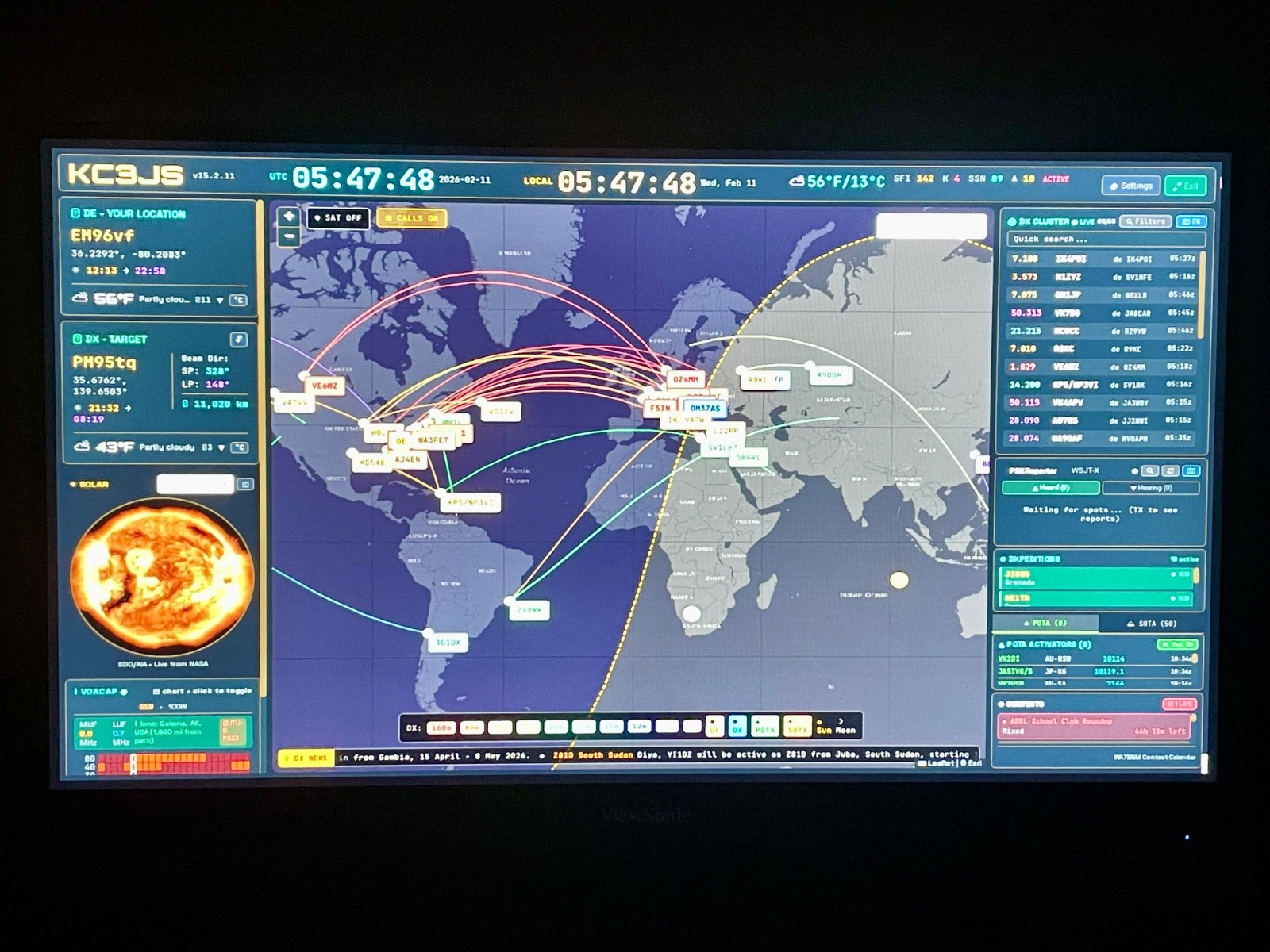 HamClock-Ham Radio World Clock on Pi-3A+ (Includes 3-port USB hub with Ethernet)