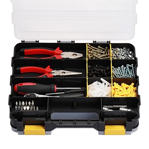 2pcs Double Side Tool Organizer With Customizable/removable Plastic Dividers Har