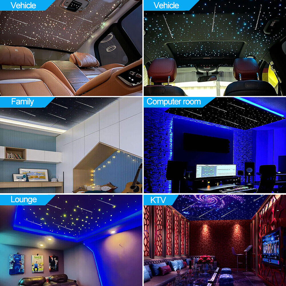 500-1300PC Car Home Headliner Twinkle Meteor Shooting Star Light Fiber Optic Kit