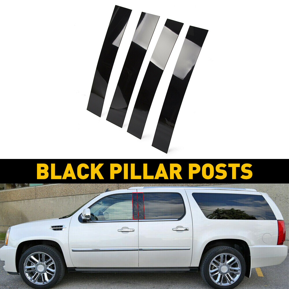For 2007-2014 Cadillac Escalade/ESV/EXT SUV 4PC Black Pillar Posts Door Trim