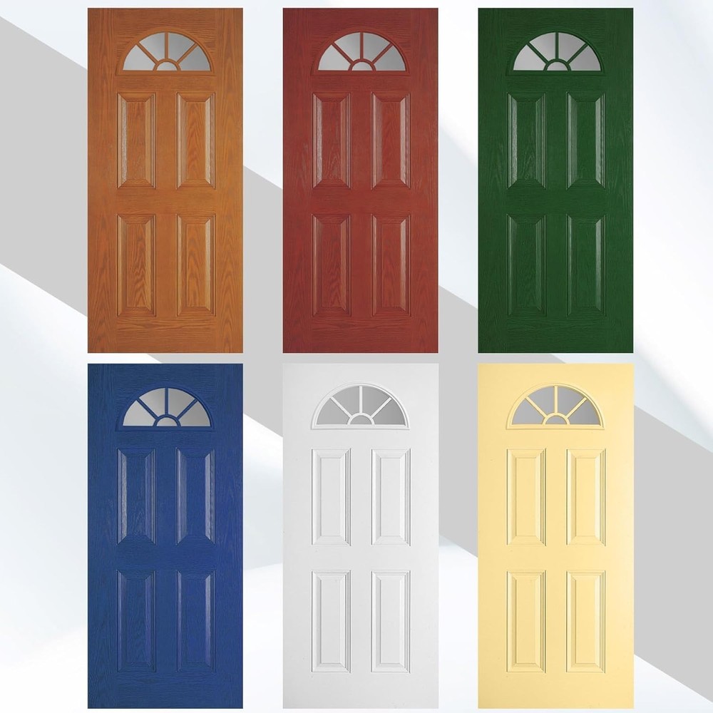 22" x 10" Entry Door Glass Insert - Elegant Half Round Low-e Window Replacement