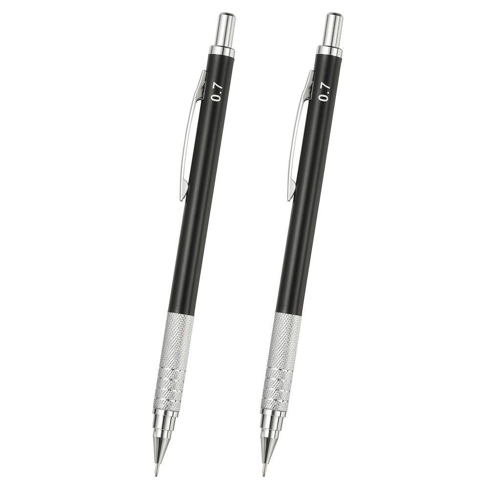 2Pcs Mechanical Pencil 0.7mm Medium Point for Drawing, Black