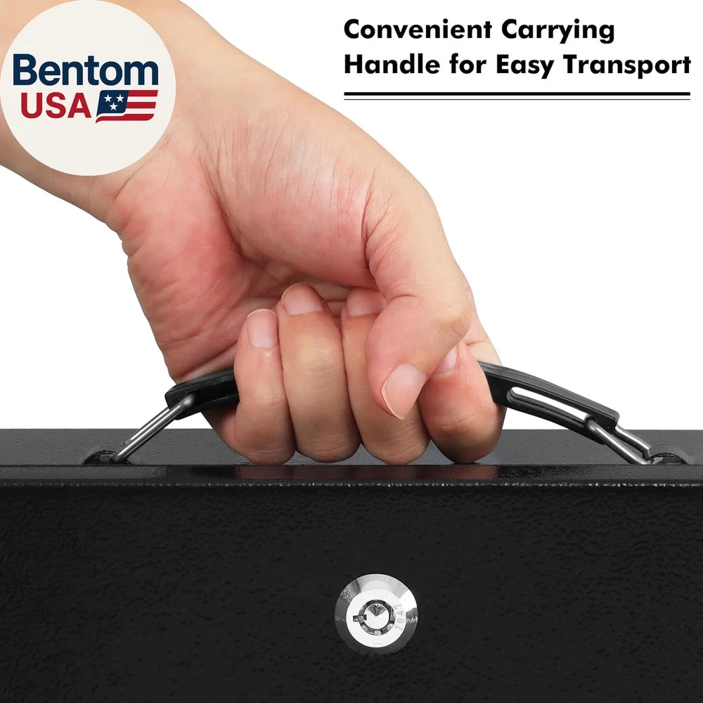 Fireproof Document Box with Key Lock, Small Lock Boxes for Personal Items, Fire