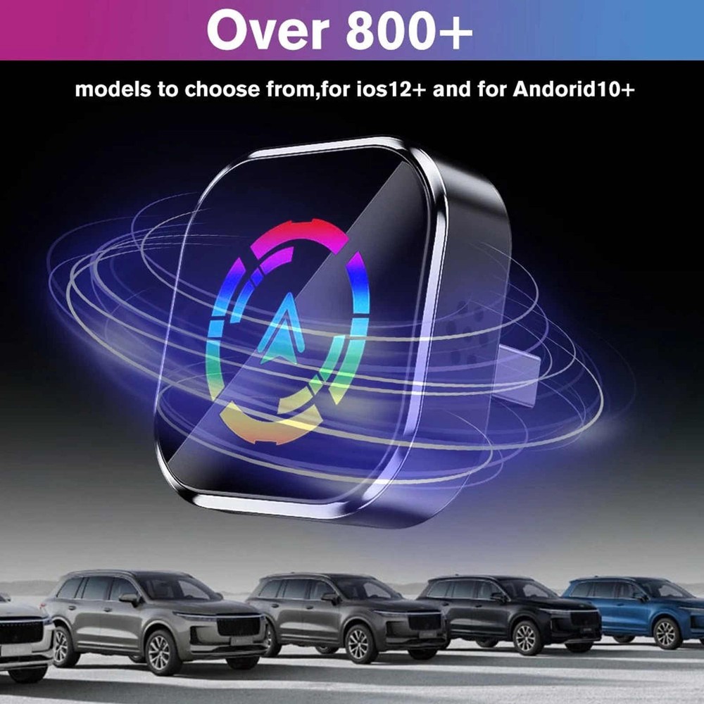 For Apple CarPlay Android Auto Wireless USB Adapter Dongle Bluetooth WiFi Unit