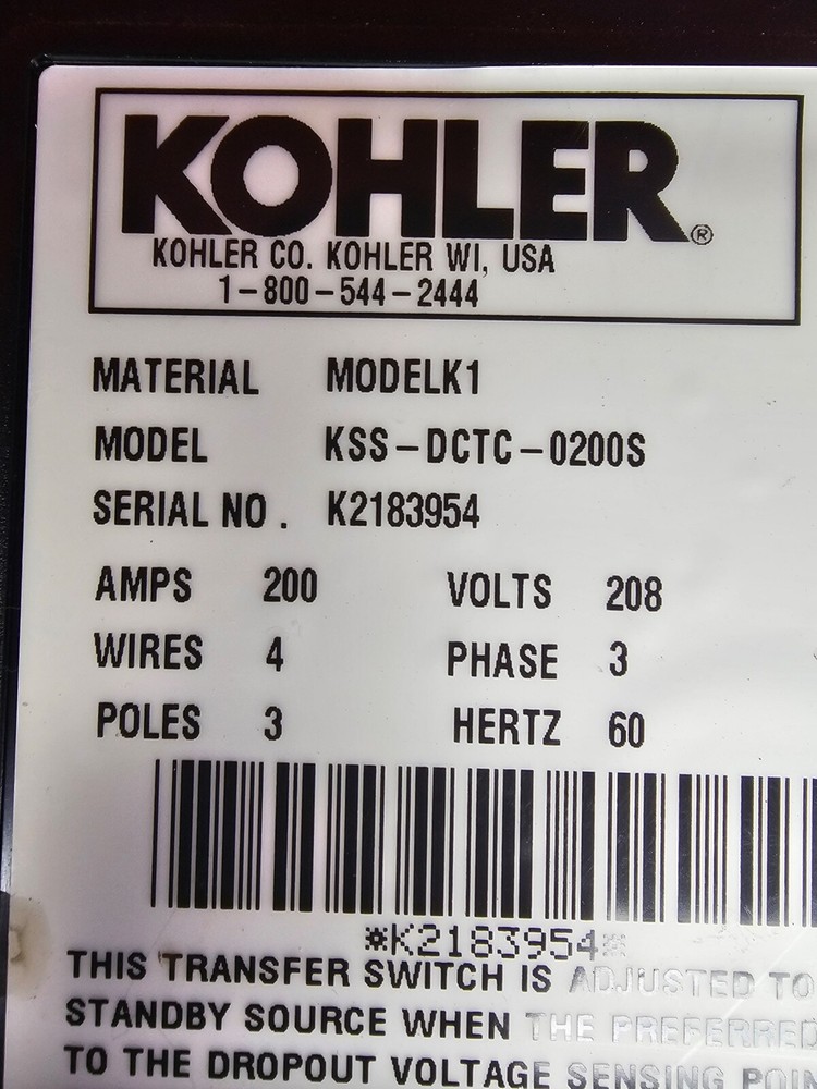 kohler Transfer switch modelk1