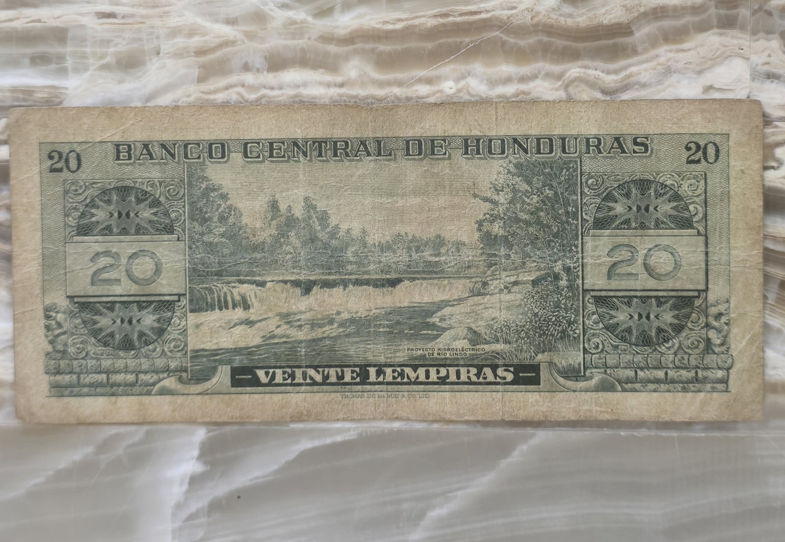 Banco Central de Honduras 20 Lempiras Banknote 1972 Circulated Honduras