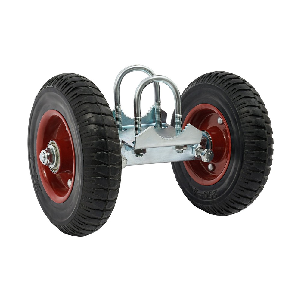 2pcs 8'' Heavy-Duty Rubber Wheel Double-U Bolts Gate Roller 600 lbs max. Load