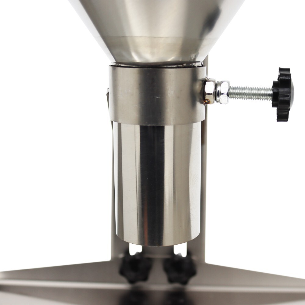 Stainless Manual Feeding Hopper w/Support＆Lifting Platform Funnel BottomDia3.9''
