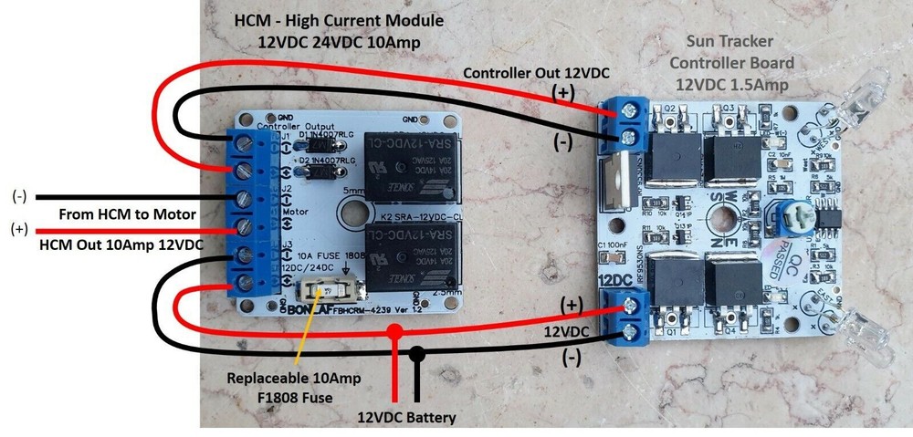 12V 24V 10Amp Relay Module Solar Panel Sun Tracking Controller DIY On Board Fuse