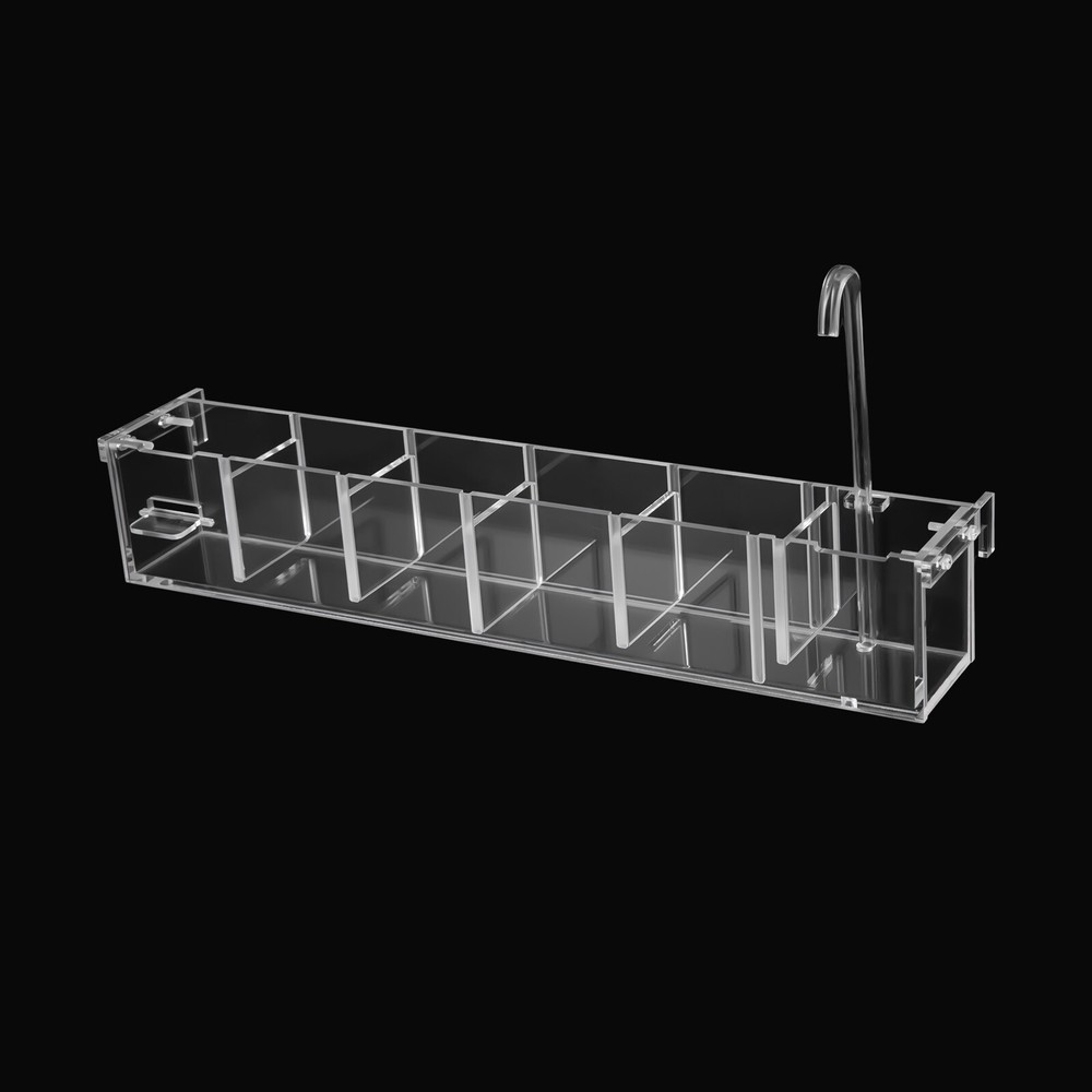 Transparent Acrylic Aquarium Fish Tank Filter Box External Filter Box 6 Grids