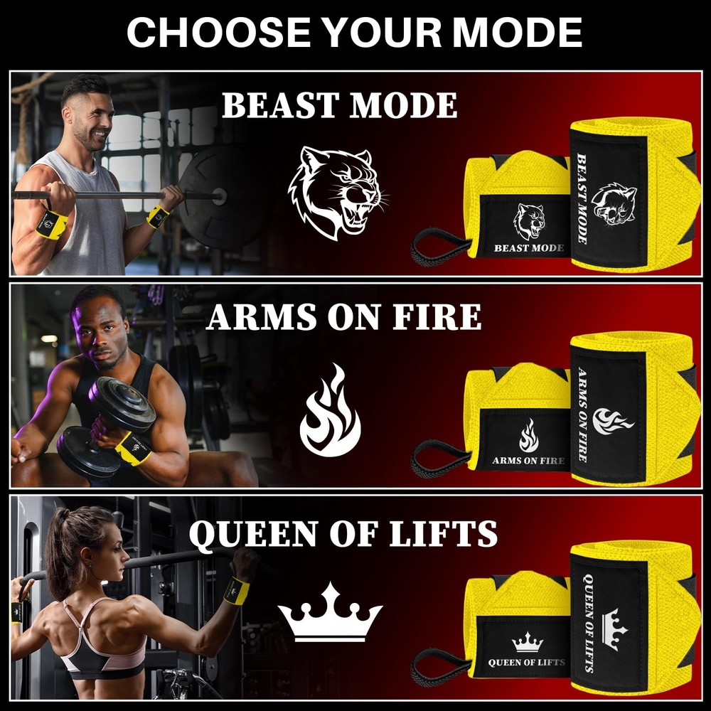 HeavyDuty Weightlifting Wrist Wraps with Thumb Loop for Powerlifting Support