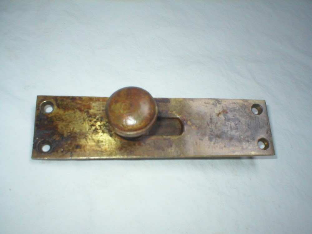 Antique RHC Solid Brass Slide Latch Part